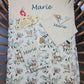 Pack Bébé Personnalisé | Couverture + Doudou 30cm + Protège carnet assortis | Fille | Coton