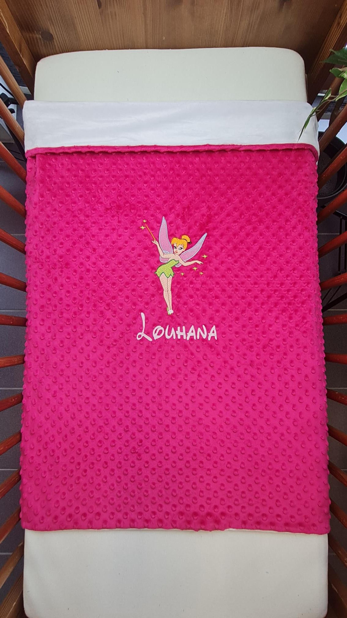 Créez Votre Couverture Bébé Brodée 75cm x 100cm | Modèle Double Minky Fille