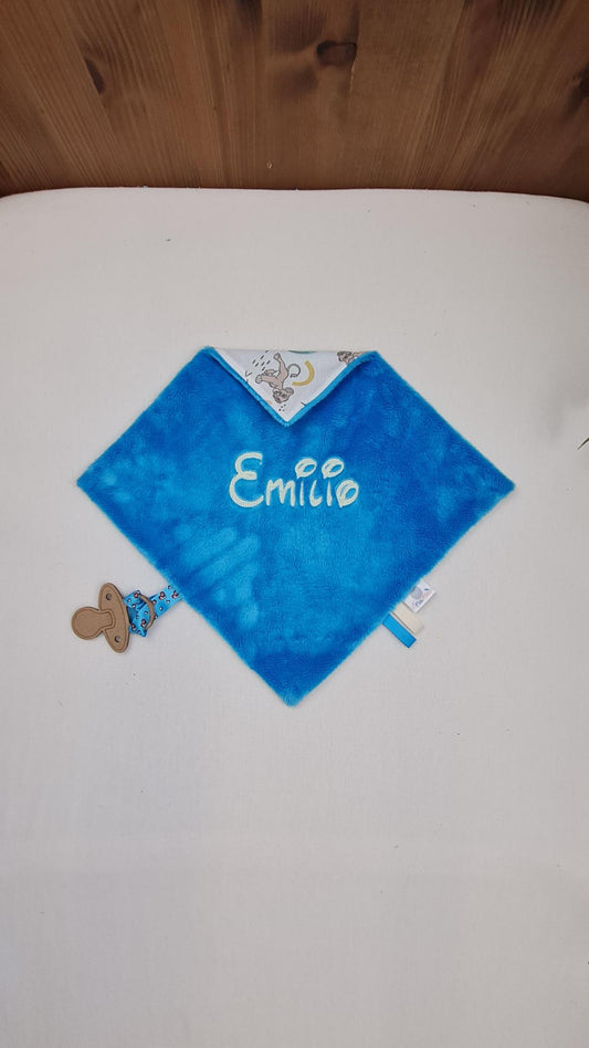 Créez Votre Doudou Coton & Minky Carré Personnalisé | 30cm | Garçon