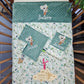 Pack Bébé Personnalisé | Couverture + Doudou 30cm + Protège carnet assortis | Fille | Coton