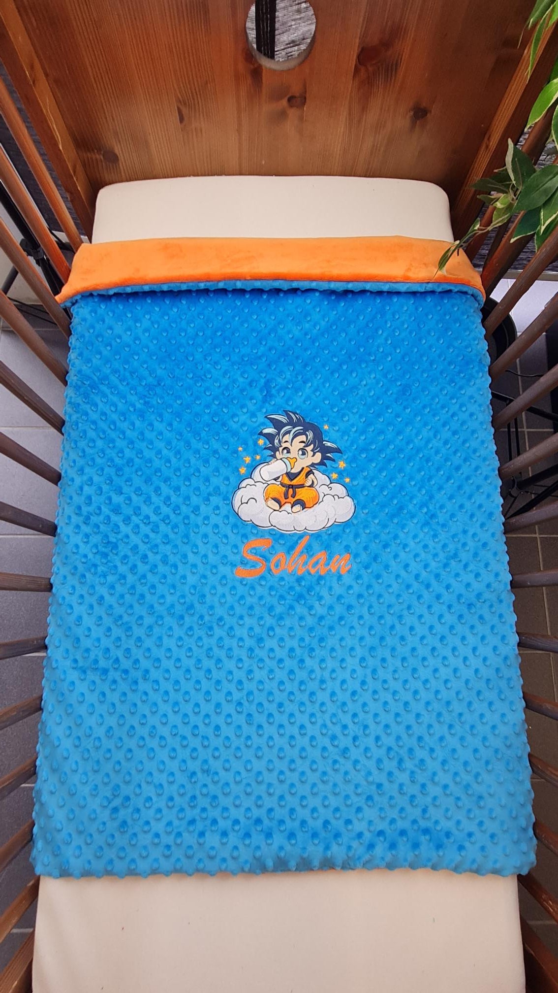 Créez Votre Couverture Bébé Brodée 75cm x 100cm | Modèle Double Minky Garçon