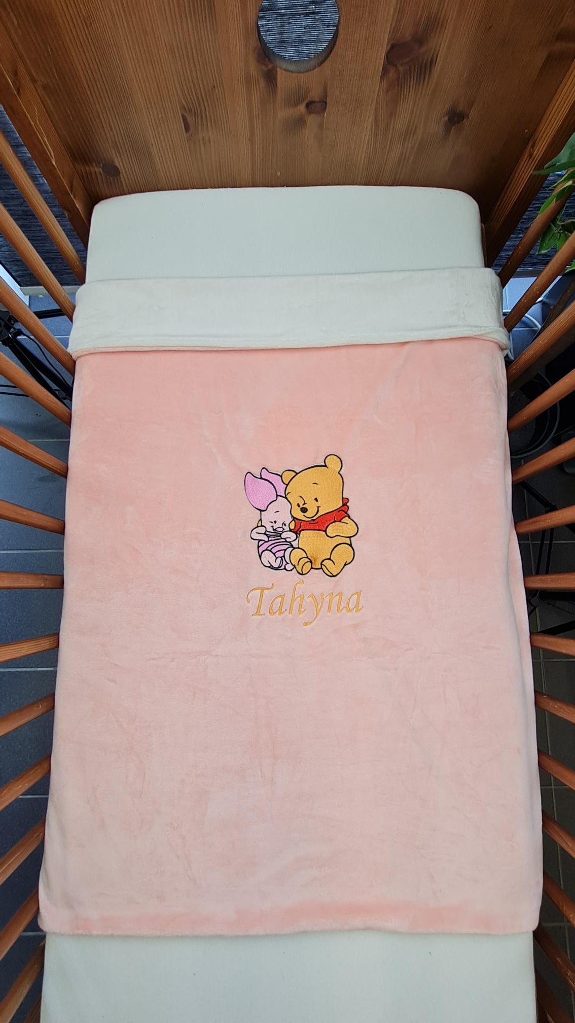 Créez Votre Couverture Bébé Brodée 75cm x 100cm | Modèle Double Minky Fille