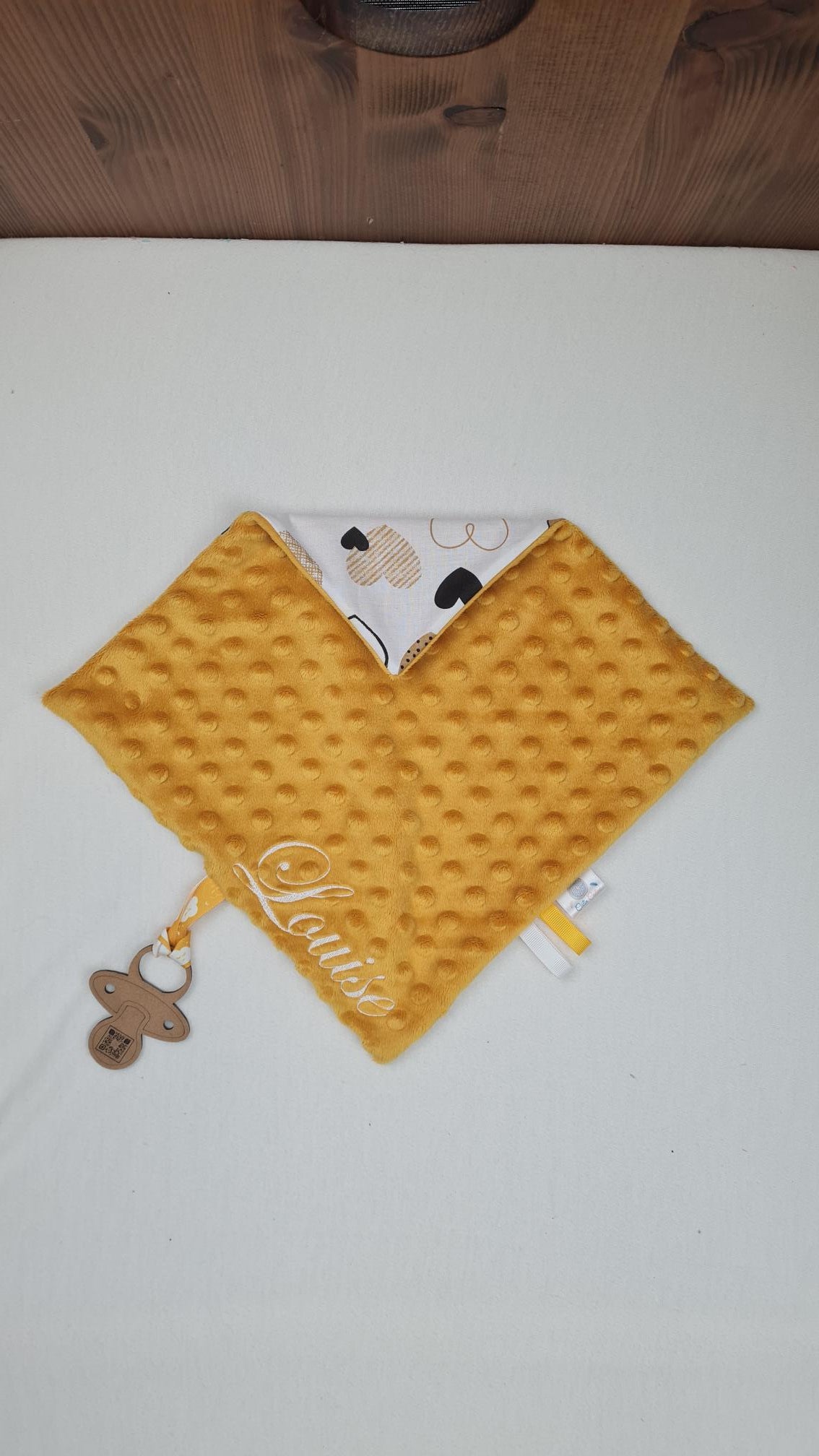 Créez Votre Doudou Coton & Minky Carré Personnalisé | 30cm | Fille