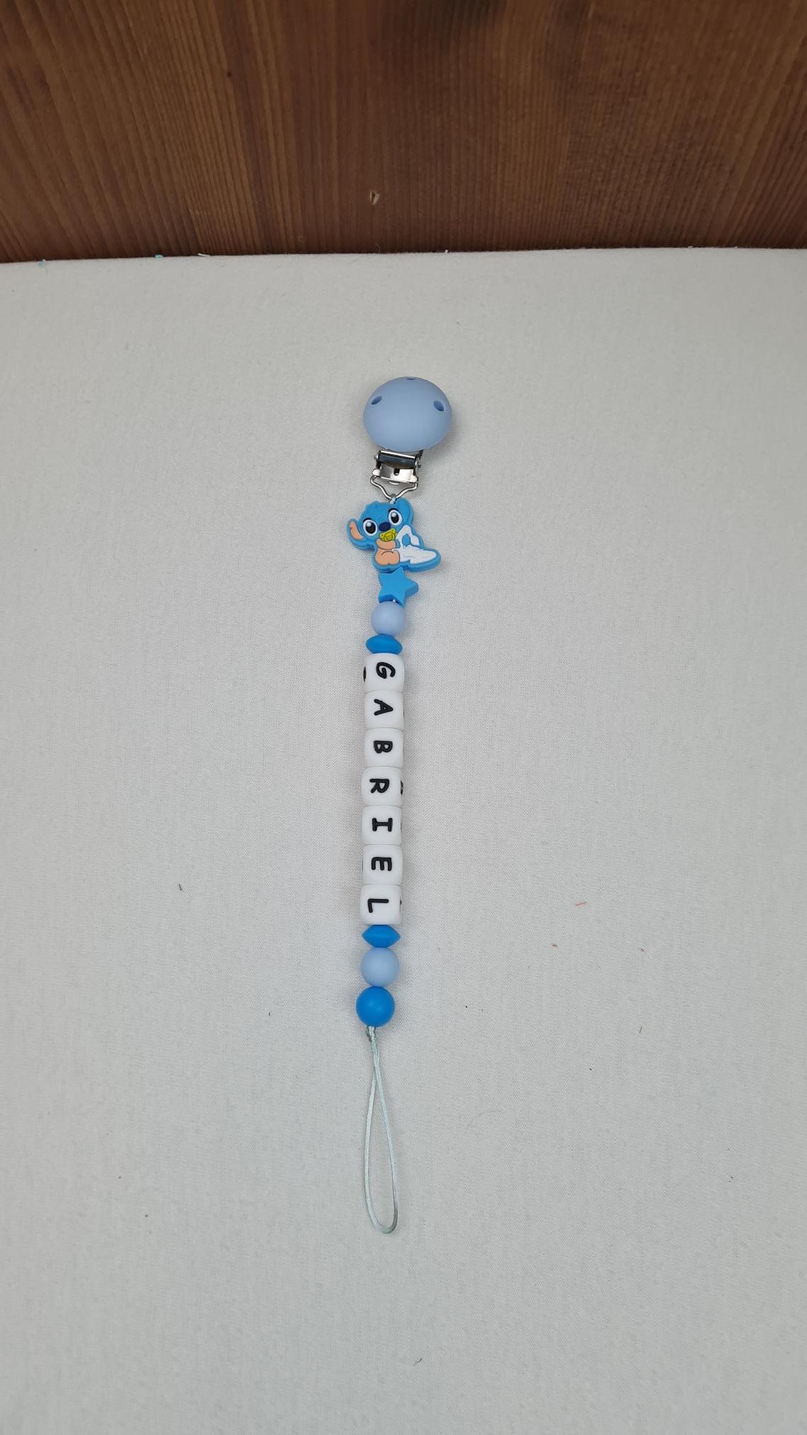 Attache Sucette A Perles En Silicone | Prénom Personnalisée | Baby Stitch