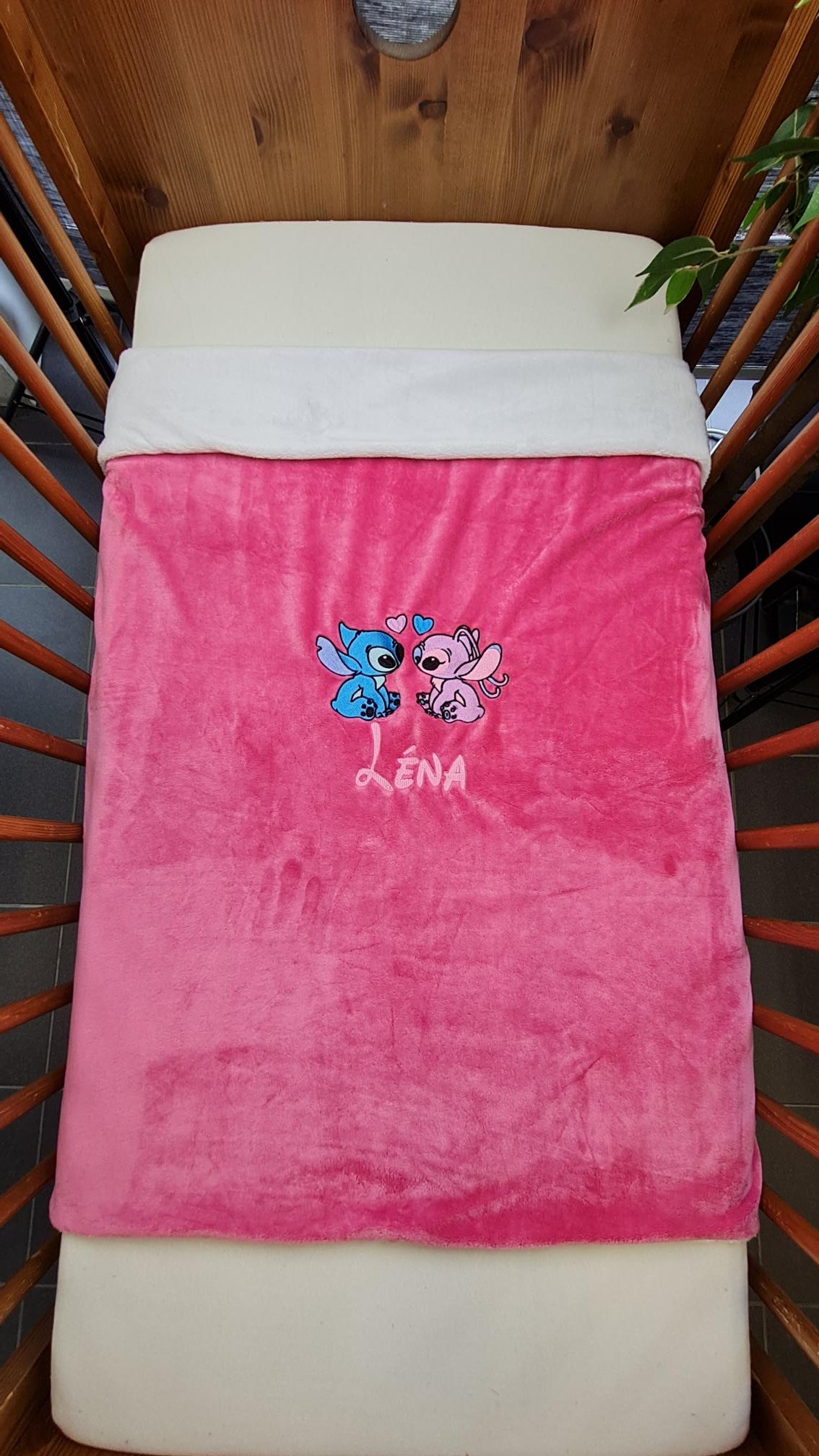 Créez Votre Couverture Bébé Brodée 75cm x 100cm | Modèle Double Minky Fille