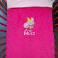 Créez Votre Couverture Bébé Brodée 75cm x 100cm | Modèle Double Minky Fille