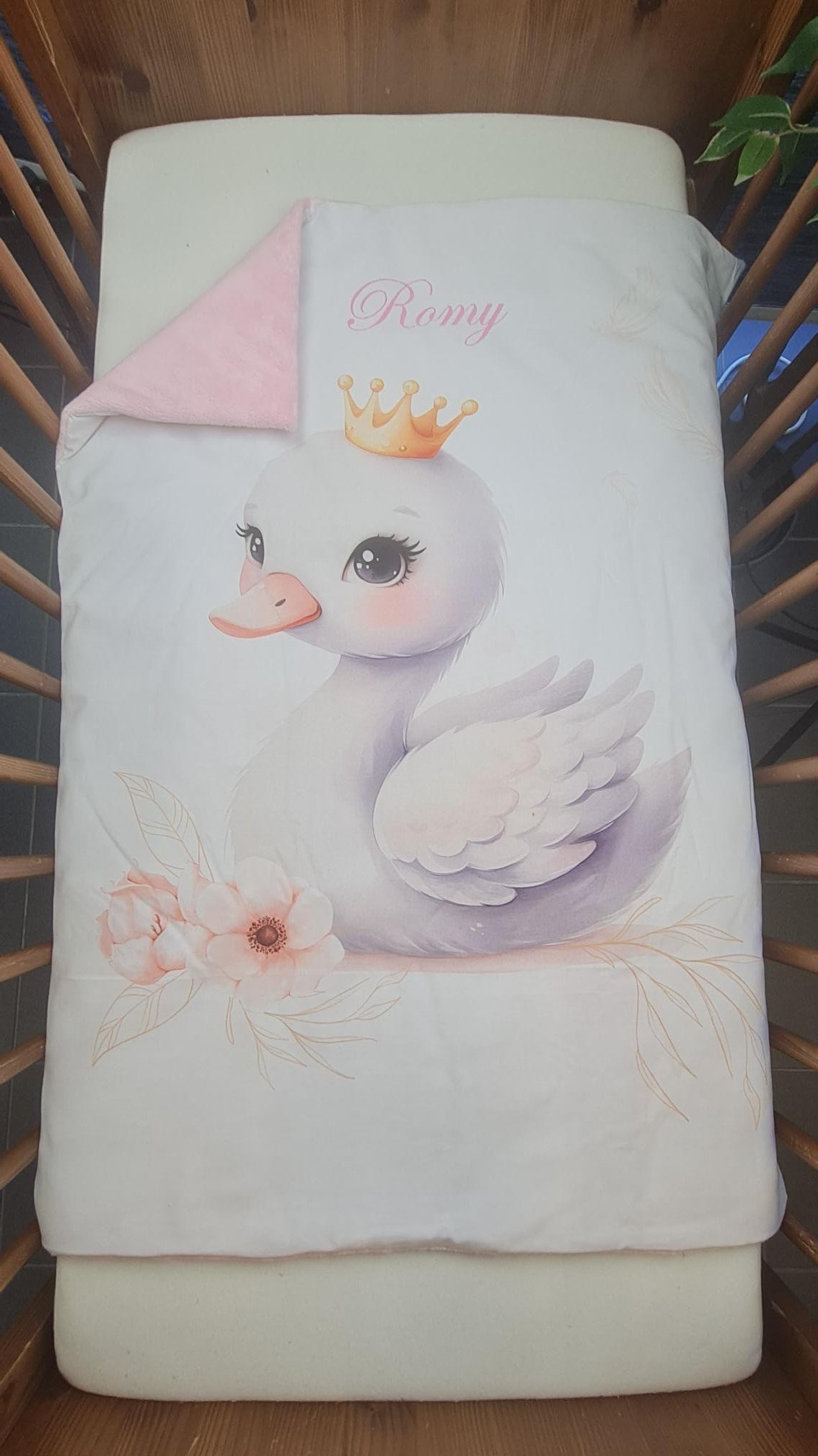 Couverture Plaid Bébé Cygne Douceur | 70cm x 95cm | A Personnaliser