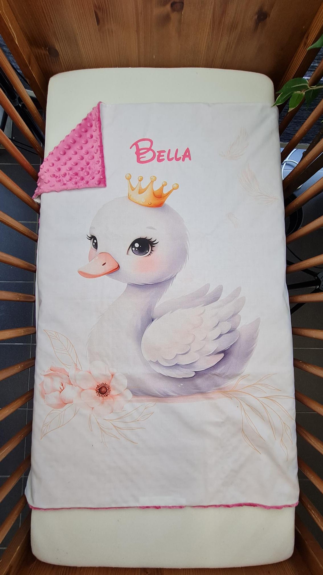 Couverture Plaid Bébé Cygne Douceur | 70cm x 95cm | A Personnaliser