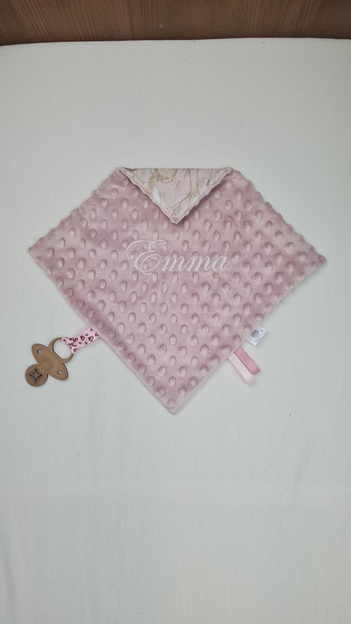 Créez Votre Doudou Coton & Minky Carré Personnalisé | 30cm | Fille