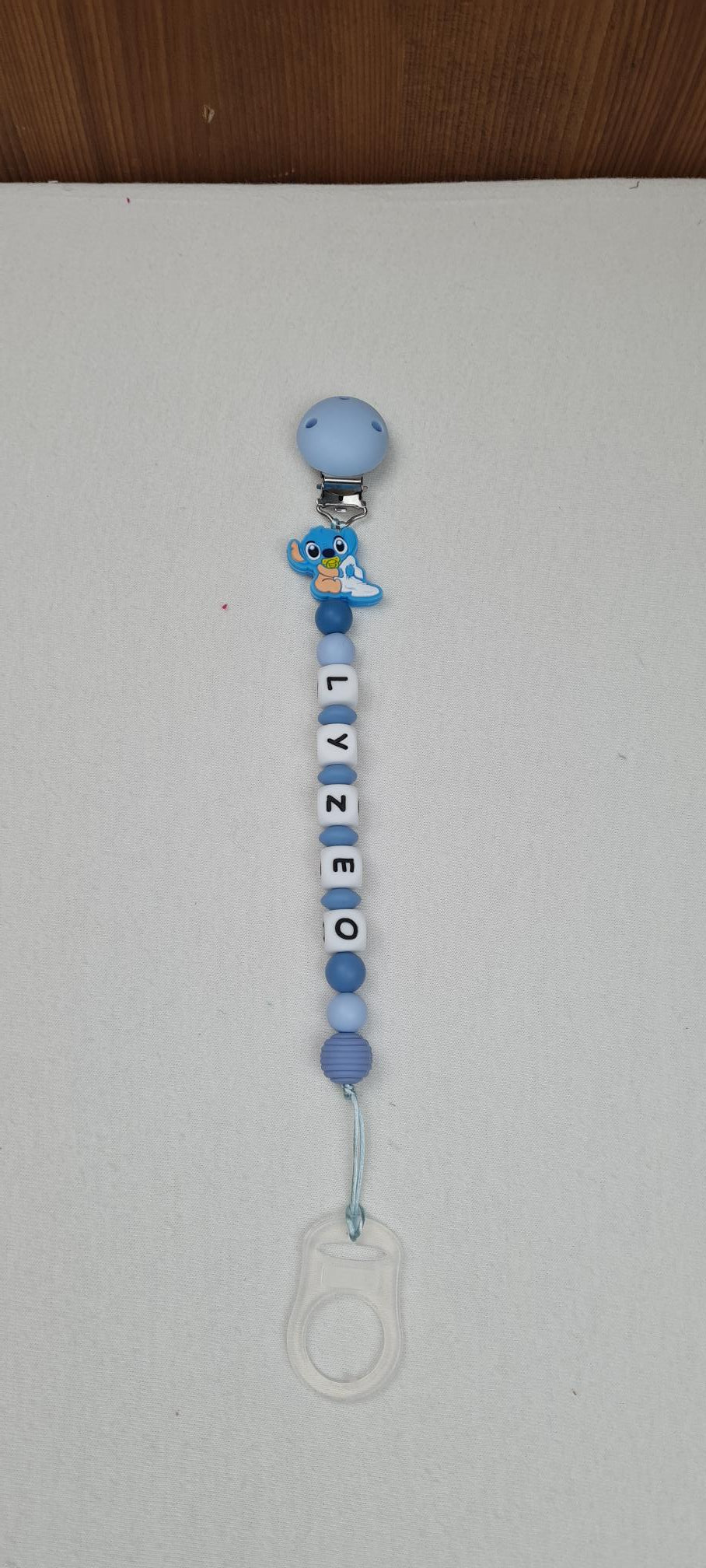 Attache Sucette A Perles En Silicone | Prénom Personnalisée | Baby Stitch