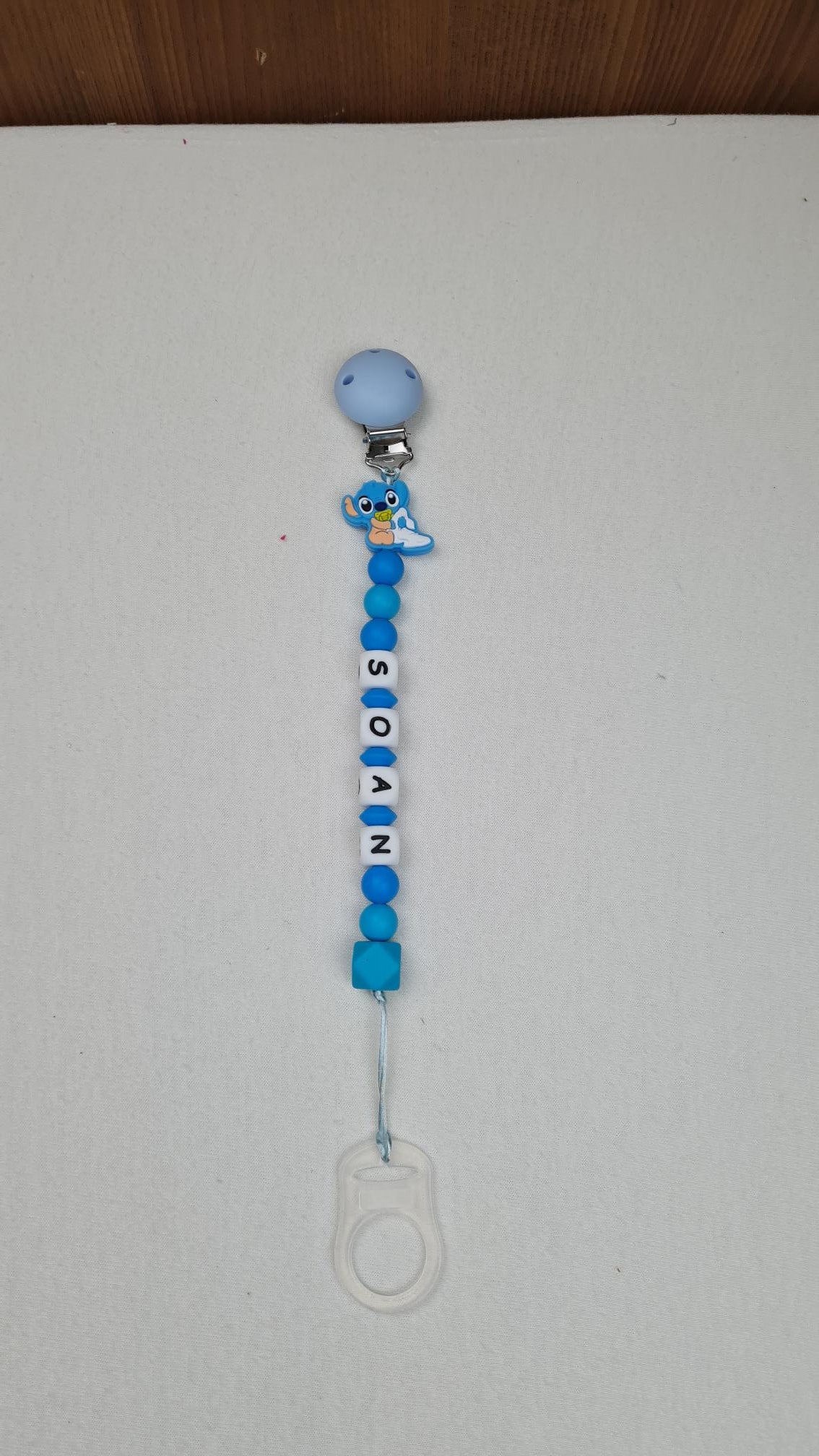Attache Sucette A Perles En Silicone | Prénom Personnalisée | Baby Stitch