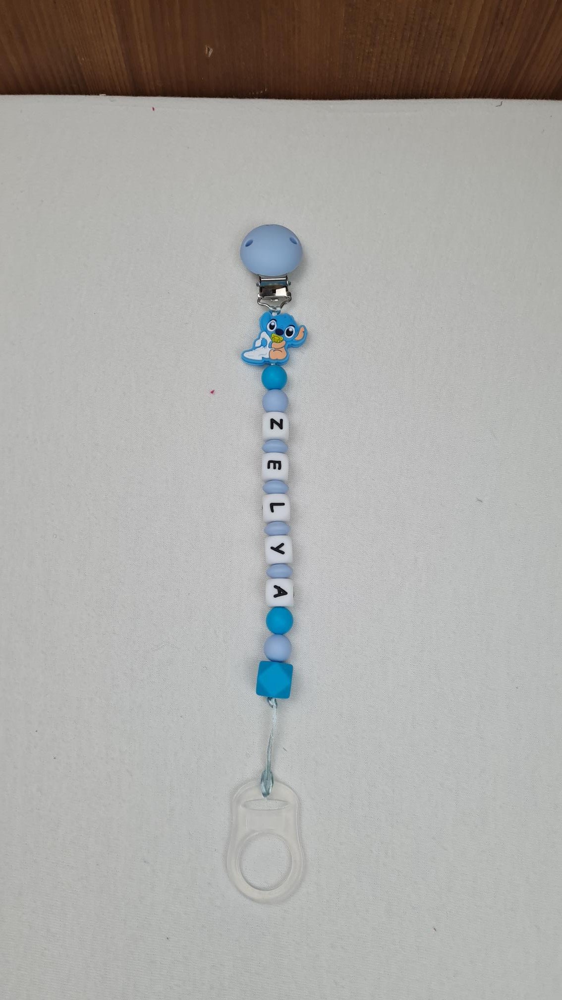 Attache Sucette A Perles En Silicone | Prénom Personnalisée | Baby Stitch