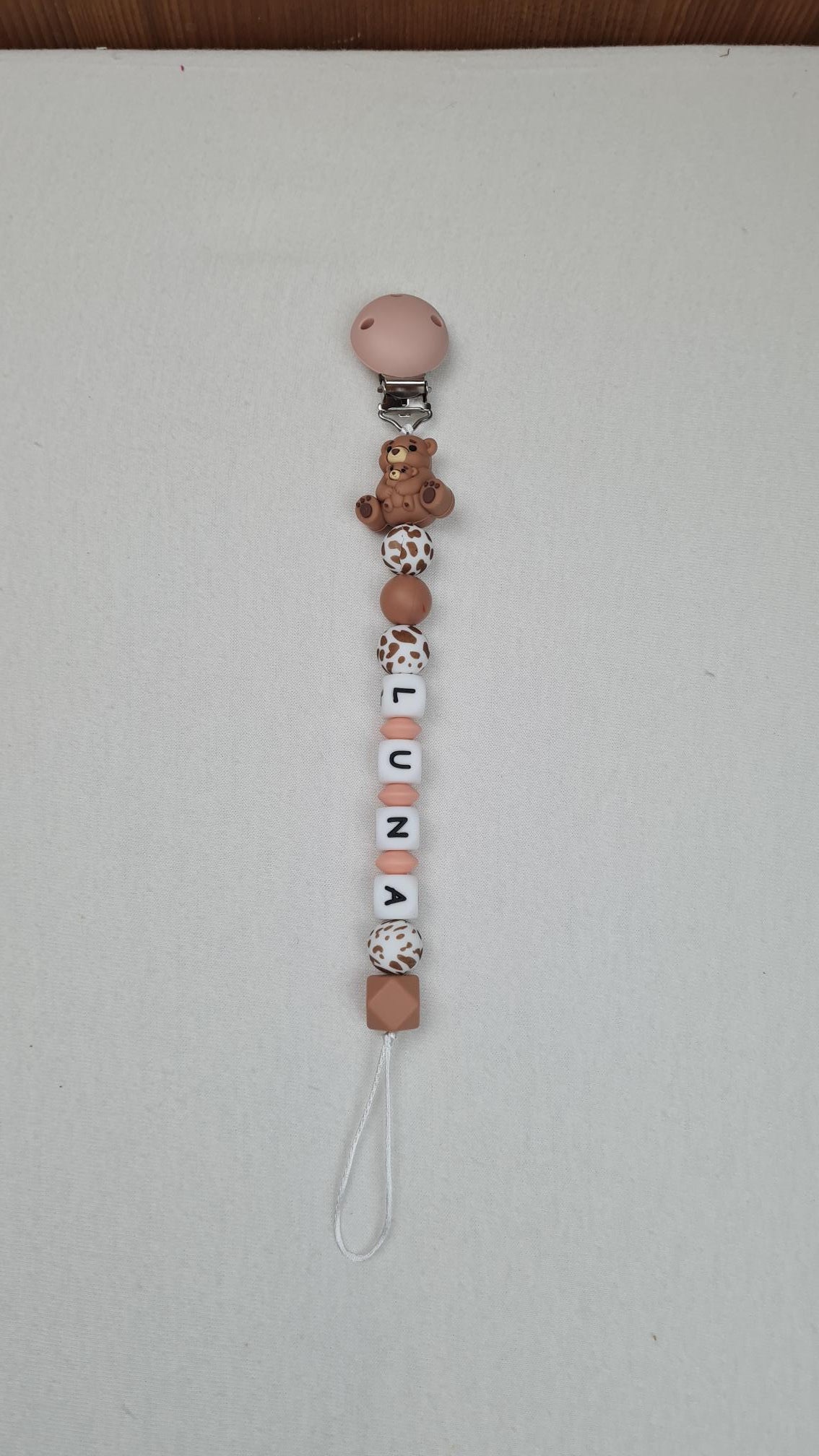 Attache Sucette A Perles En Silicone | Prénom Personnalisée | Maman Bébé Ourson
