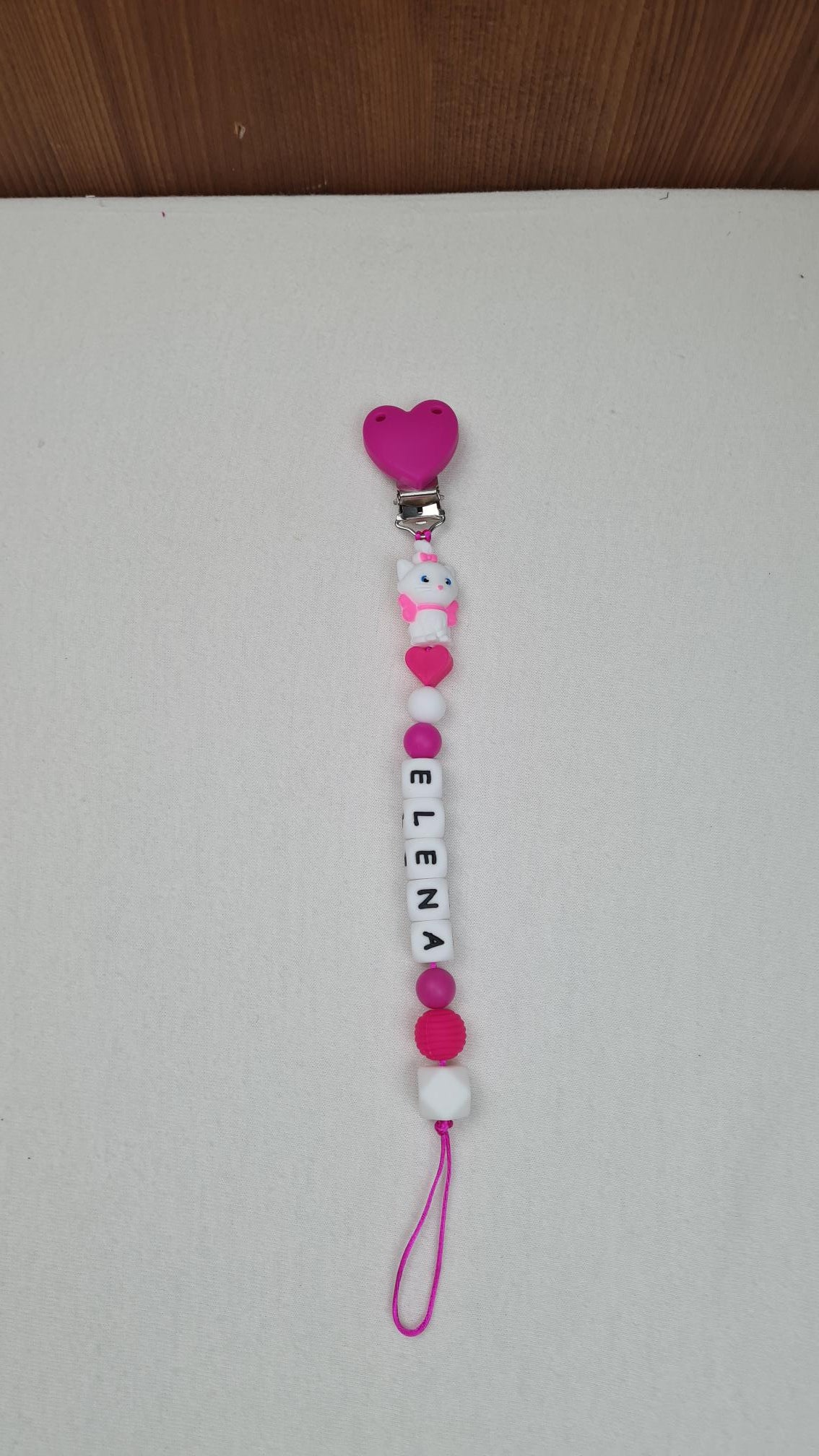 Attache Sucette A Perles En Silicone | Prénom Personnalisée | Marie