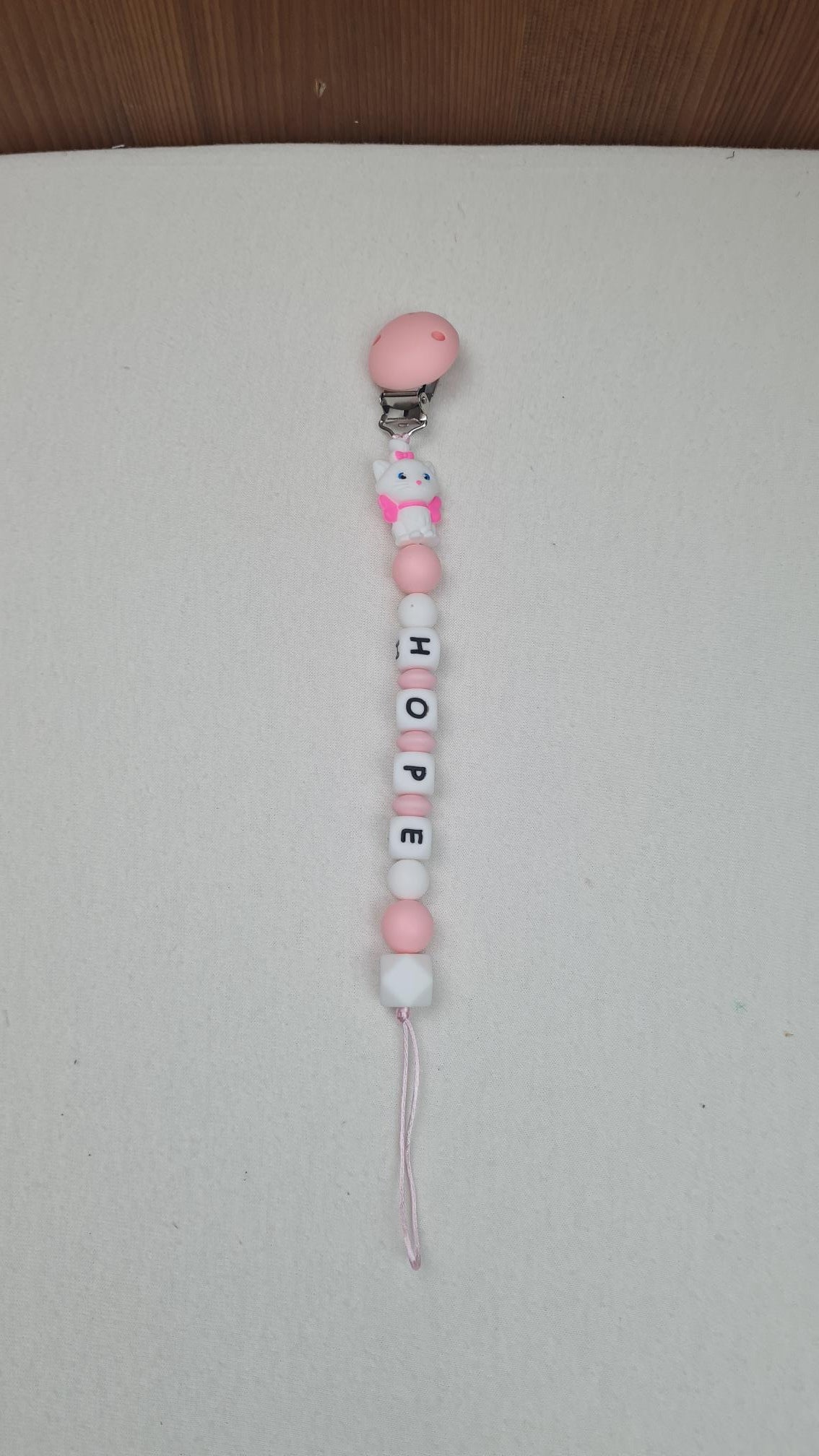 Attache Sucette A Perles En Silicone | Prénom Personnalisée | Marie