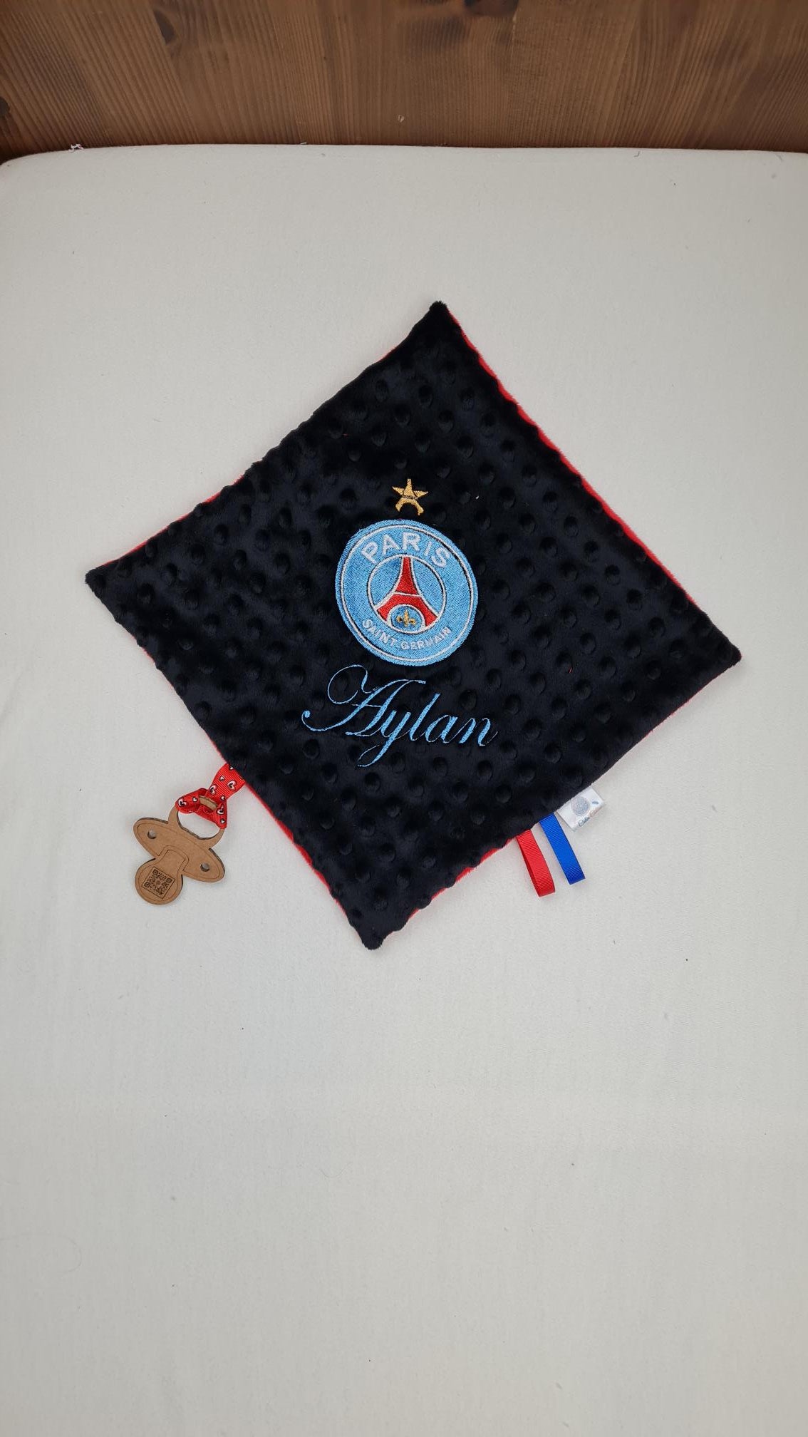 Créez Votre Doudou Coton & Minky Carré Personnalisé | 30cm | Garçon