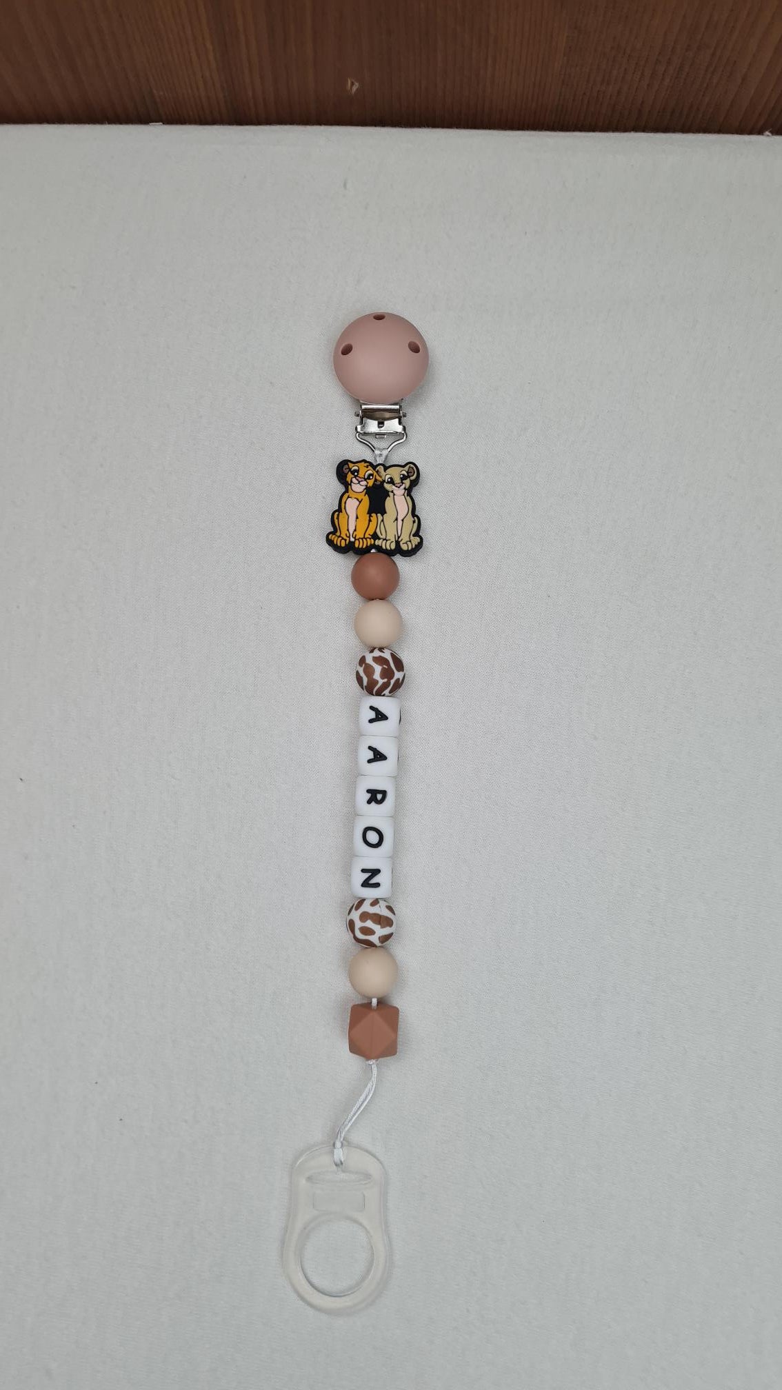 Attache Sucette A Perles En Silicone | Prénom Personnalisée | Nala & Simba
