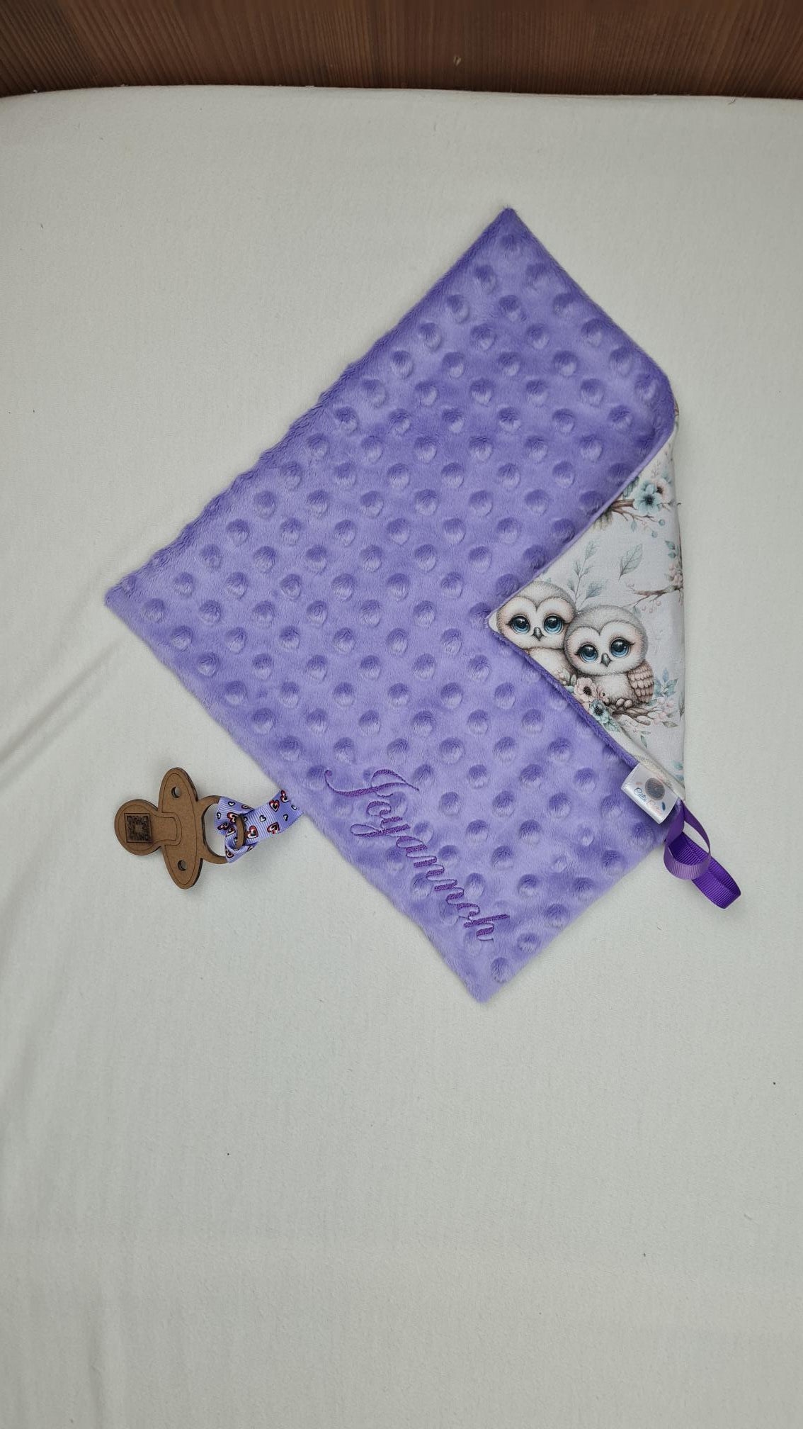 Créez Votre Doudou Coton & Minky Carré Personnalisé | 30cm | Fille