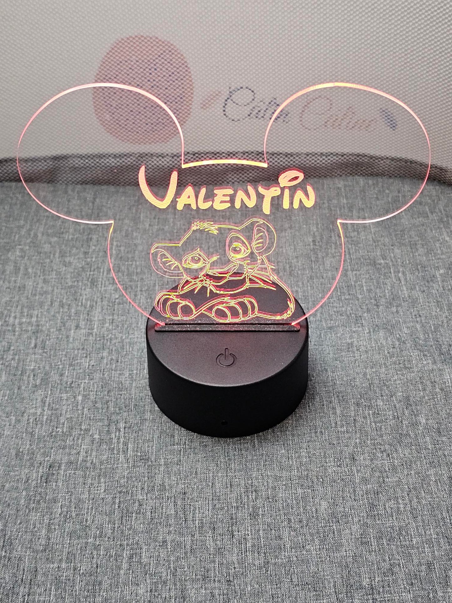 Veilleuse LED enfant personnalisée | Tête Mickey | Avec prénom et personnage
