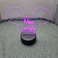 Veilleuse LED enfant personnalisée | Tête Mickey | Avec prénom et personnage
