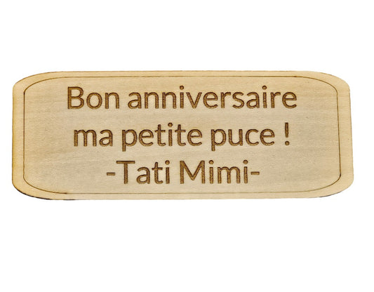 Message en bois gravé - Calincaline.be