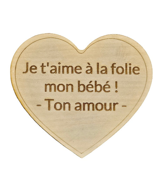 Message en bois gravé - Calincaline.be