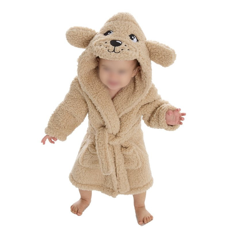 Peignoir Chien enfant | Beige | Personnalisé avec prénom | 3 tailles