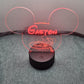 Veilleuse LED enfant personnalisée | Tête Mickey | Avec prénom et personnage