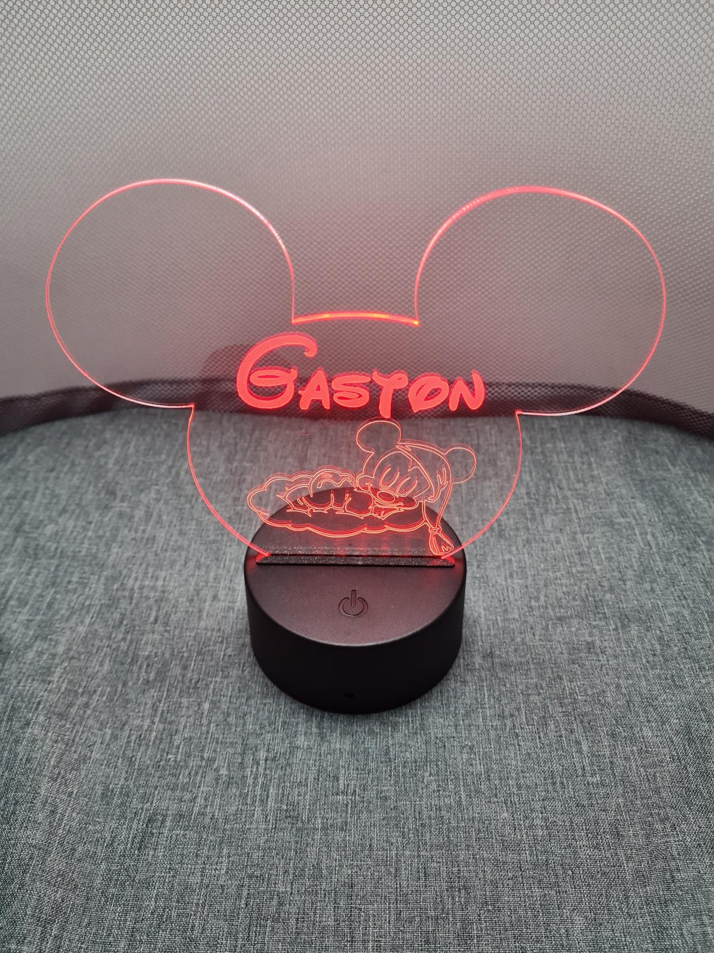 Veilleuse LED enfant personnalisée | Tête Mickey | Avec prénom et personnage