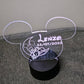 Veilleuse LED enfant personnalisée | Tête Mickey | Avec prénom et personnage
