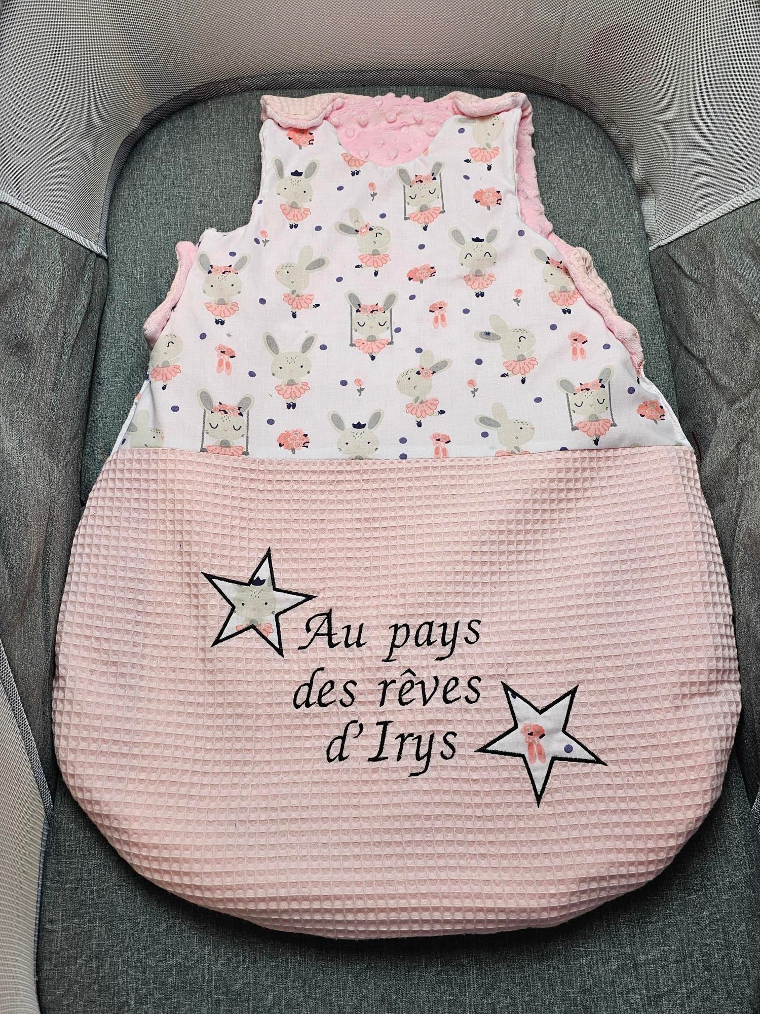 Gigoteuse Bébé Personnalisée Fille 0-6m et 6-12m