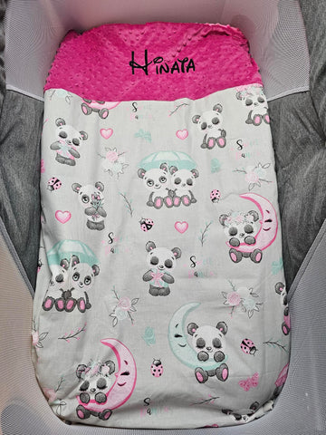 Couverture Bébé Personnalisée 70cm x 95cm | Coton et Minky Fille