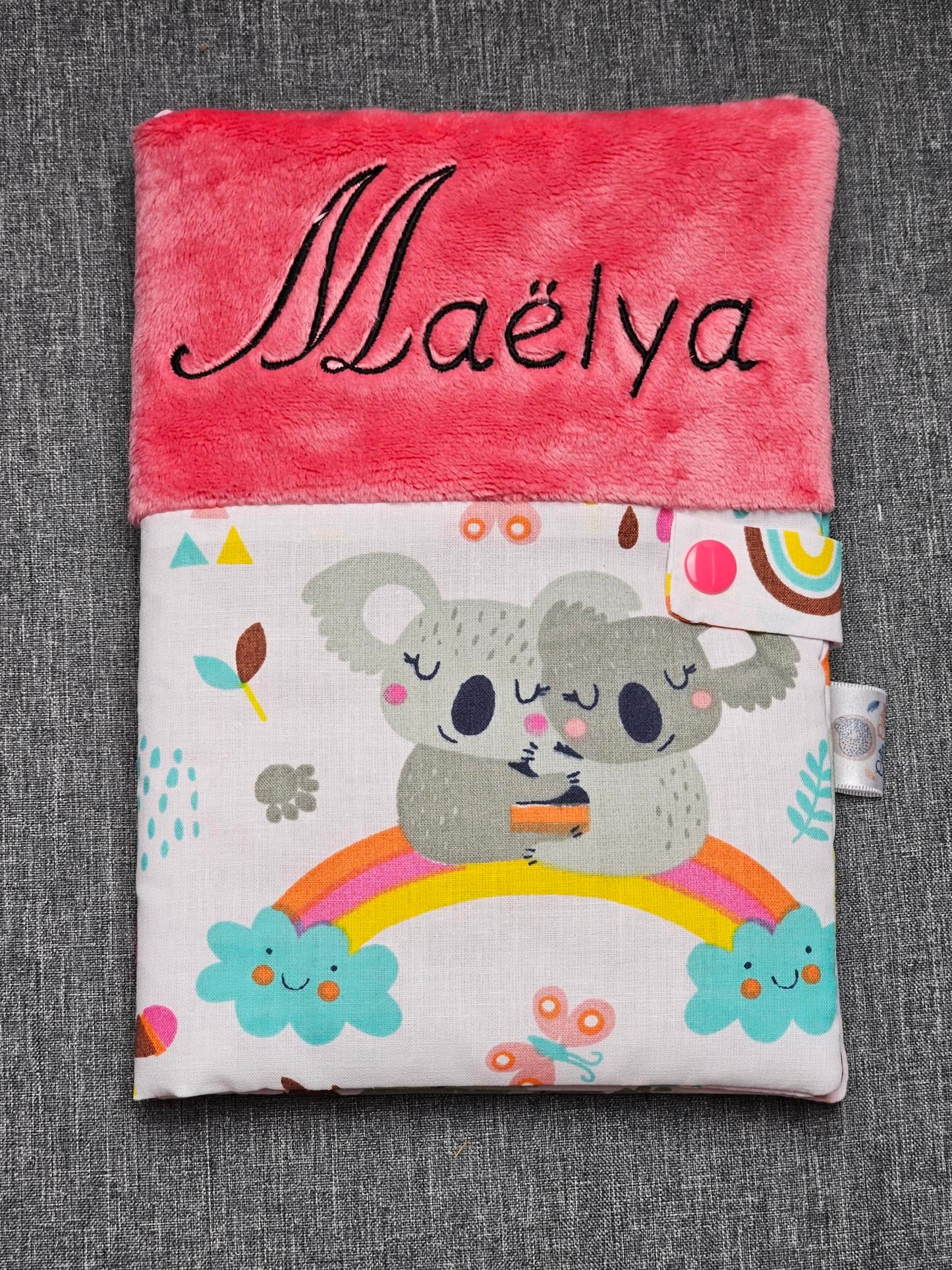 Health Book Cover 23x18cm | Cotton and Minky | To personalize - Calincaline.be