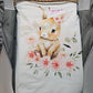 Couverture Plaid Bébé Lapin Fleuri | 70cm x 95cm | Couleur minky au choix
