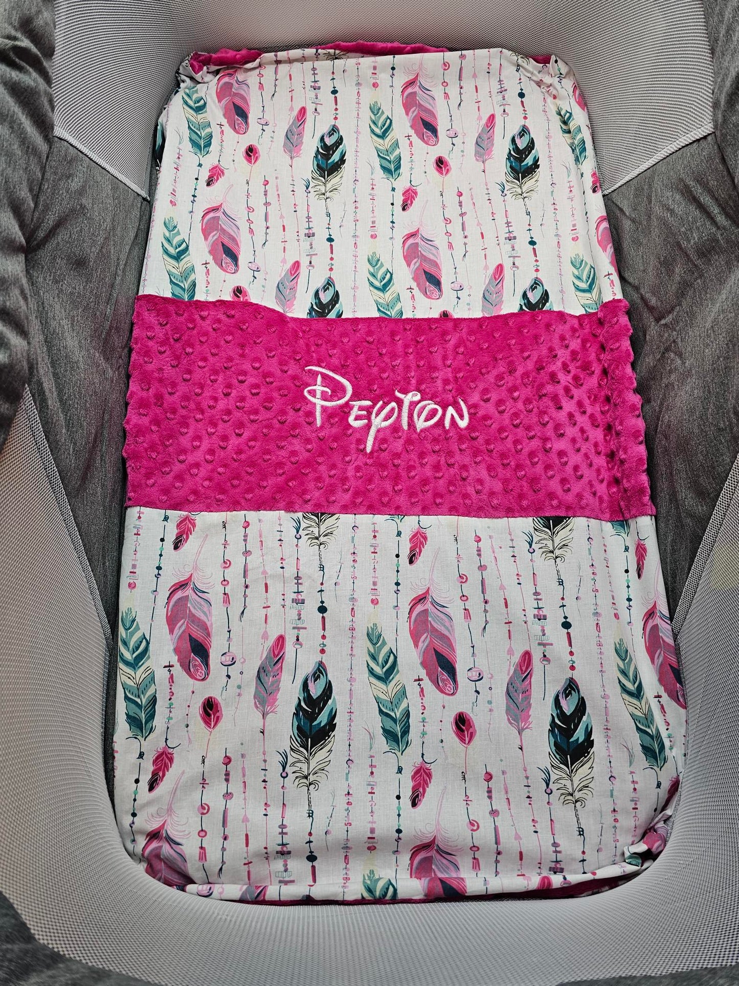 Girl Blanket | Model 2 | 70x95cm | Cotton and Minky | To personalize