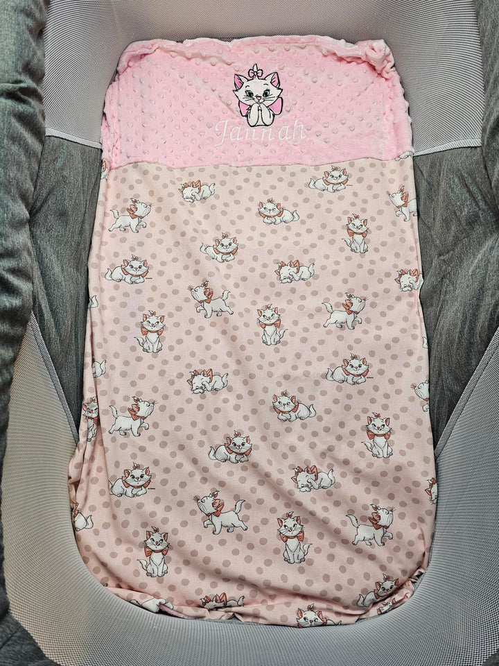 Couverture Fille 70x95 cm | Coton et Minky | 0-3 ans | A personnaliser