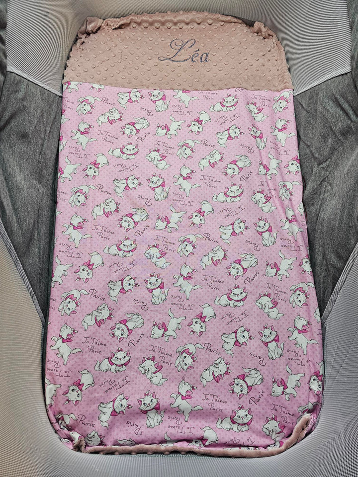 Couverture Fille 70x95 cm | Coton et Minky | 0-3 ans | A personnaliser