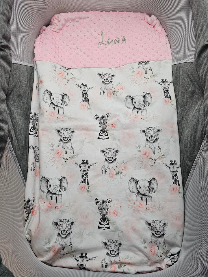 Couverture Fille 70x95 cm | Coton et Minky | 0-3 ans | A personnaliser