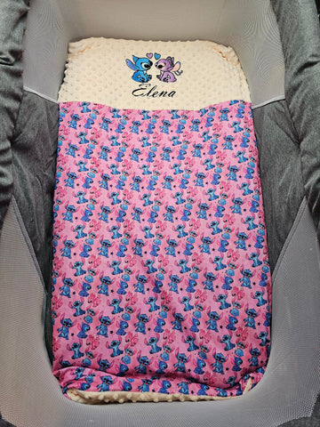 Couverture Bébé Personnalisée 70cm x 95cm | Coton et Minky Fille