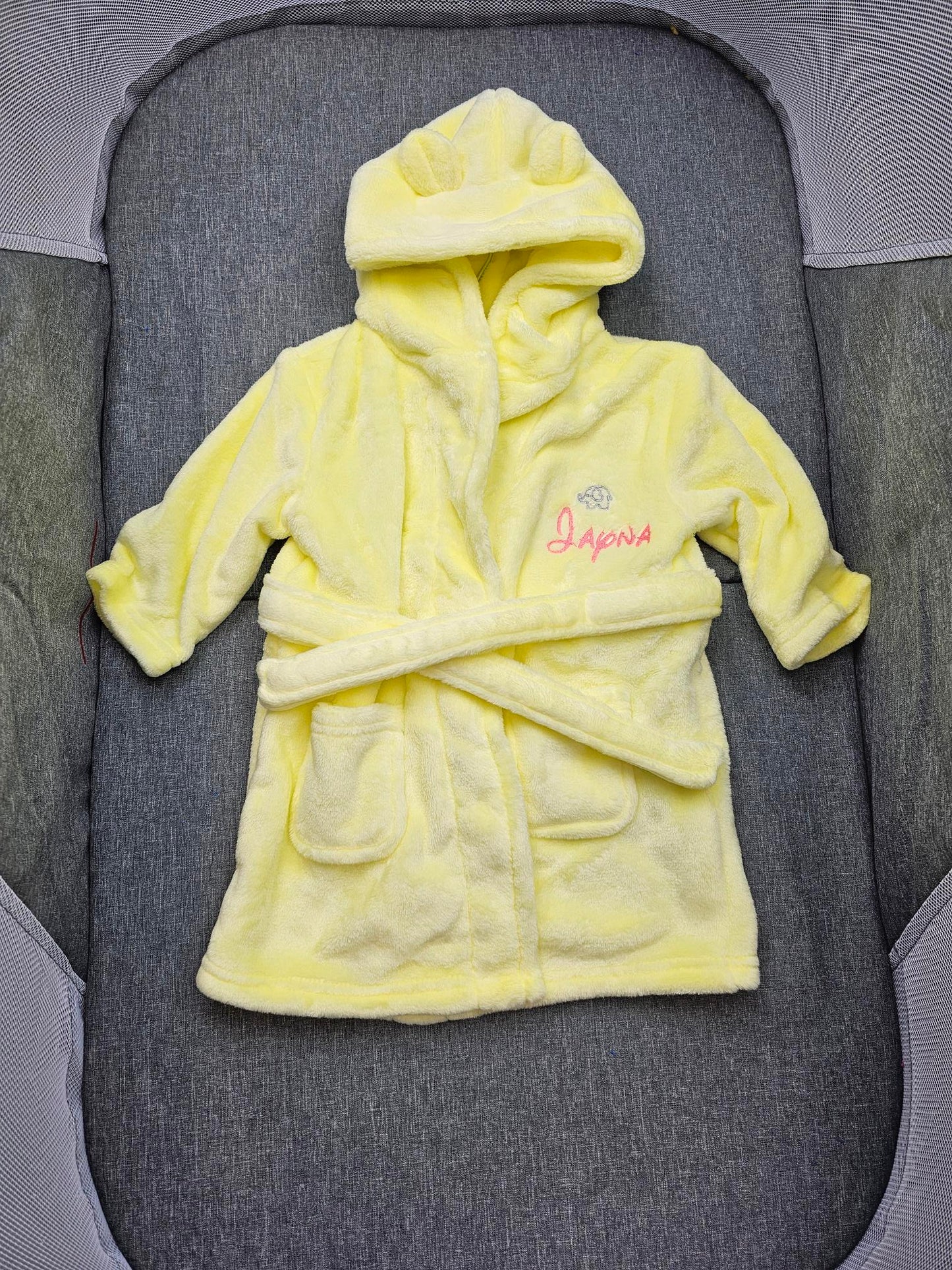 Children's bathrobe | Yellow | Personalized with first name | 3 sizes