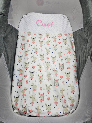 Couverture Bébé Personnalisée 70cm x 95cm | Coton et Minky Fille