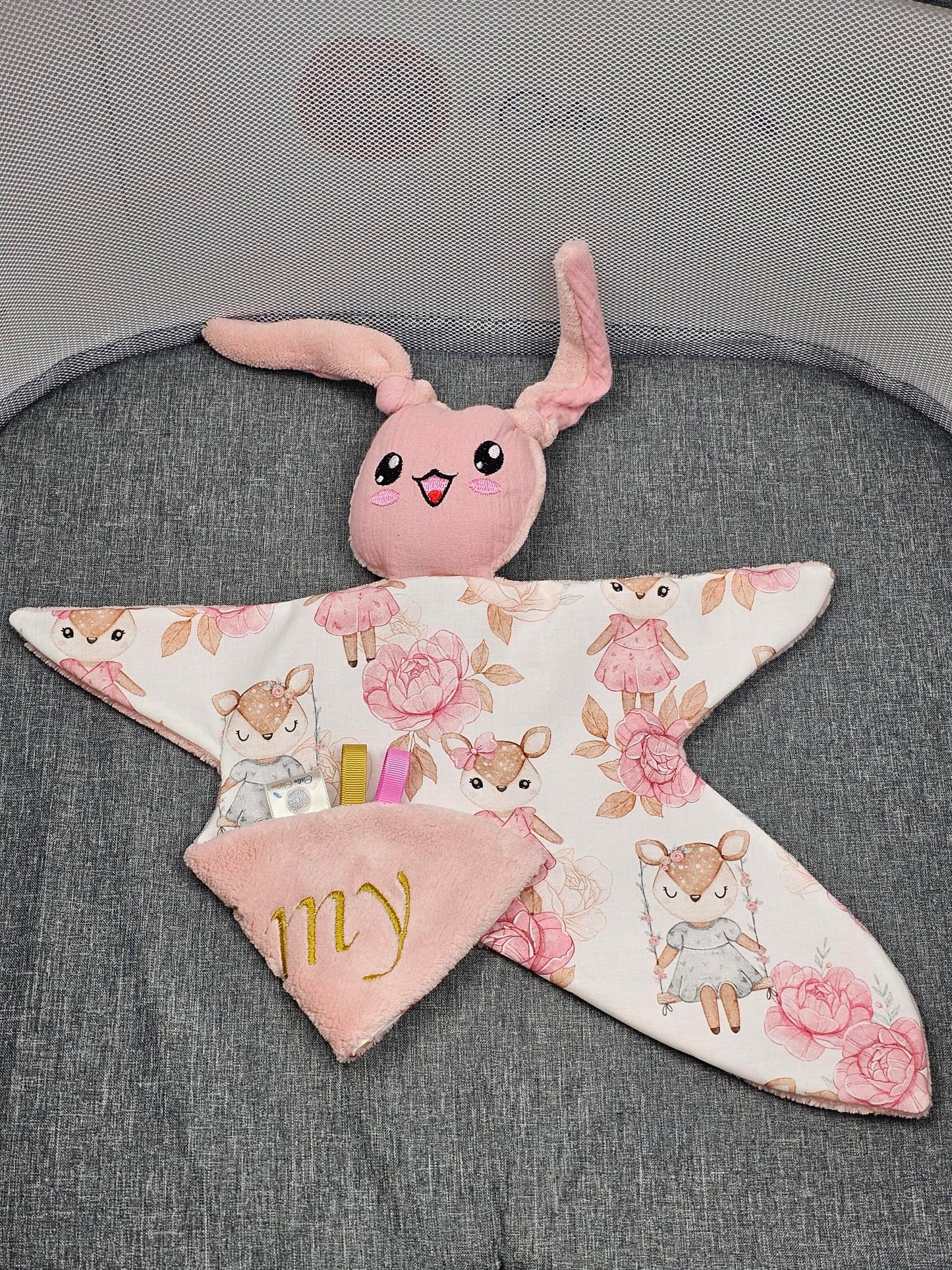 Girl's Personalized Comforter - Rabbit