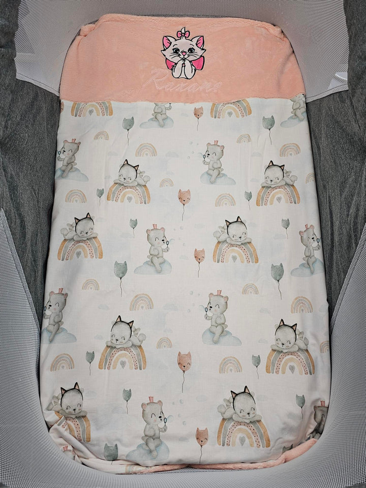 Couverture Bébé Personnalisée 70cm x 95cm | Coton et Minky Fille