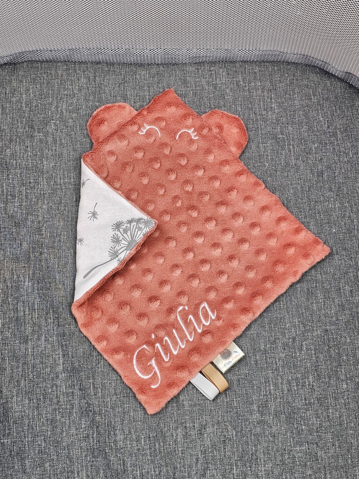 Créez Votre Doudou Carré Personnalisé | Fille | 25cm x 25cm - Calincaline.be