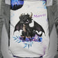 Couverture Plaid Dragon Noir | 70cm x 95cm | Couleur minky au choix