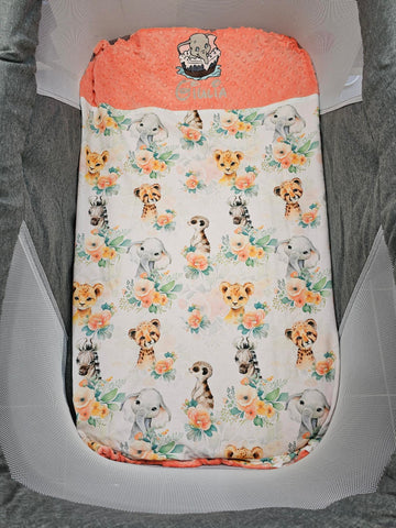 Couverture Bébé Personnalisée 70cm x 95cm | Coton et Minky Fille