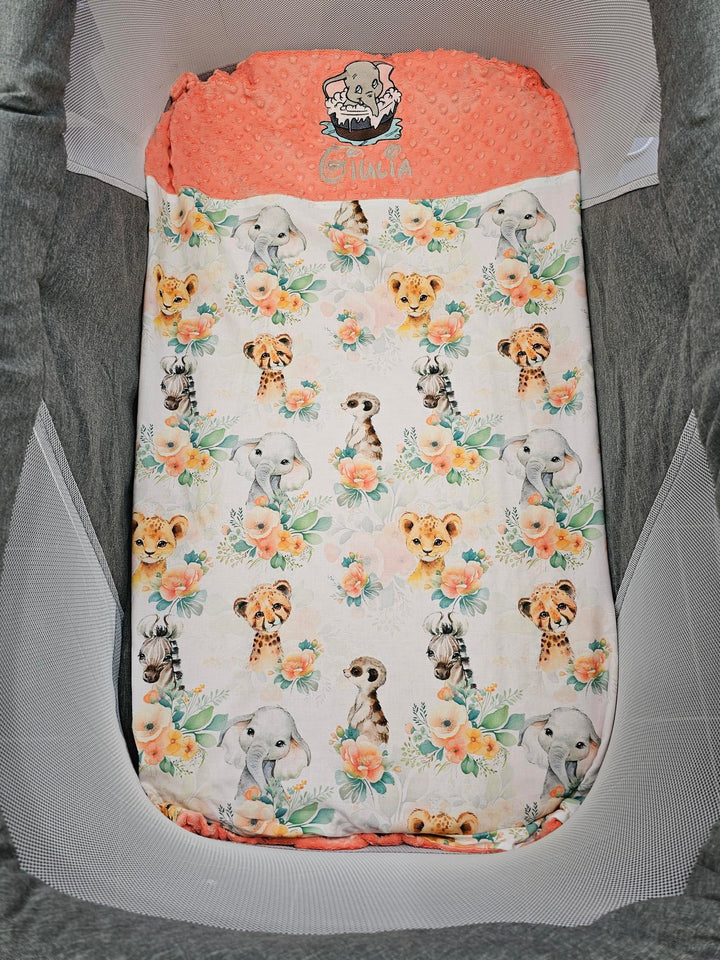 Couverture Bébé Personnalisée 70cm x 95cm | Coton et Minky Fille