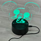 Veilleuse LED enfant personnalisée | Tête Mickey | Avec prénom et personnage