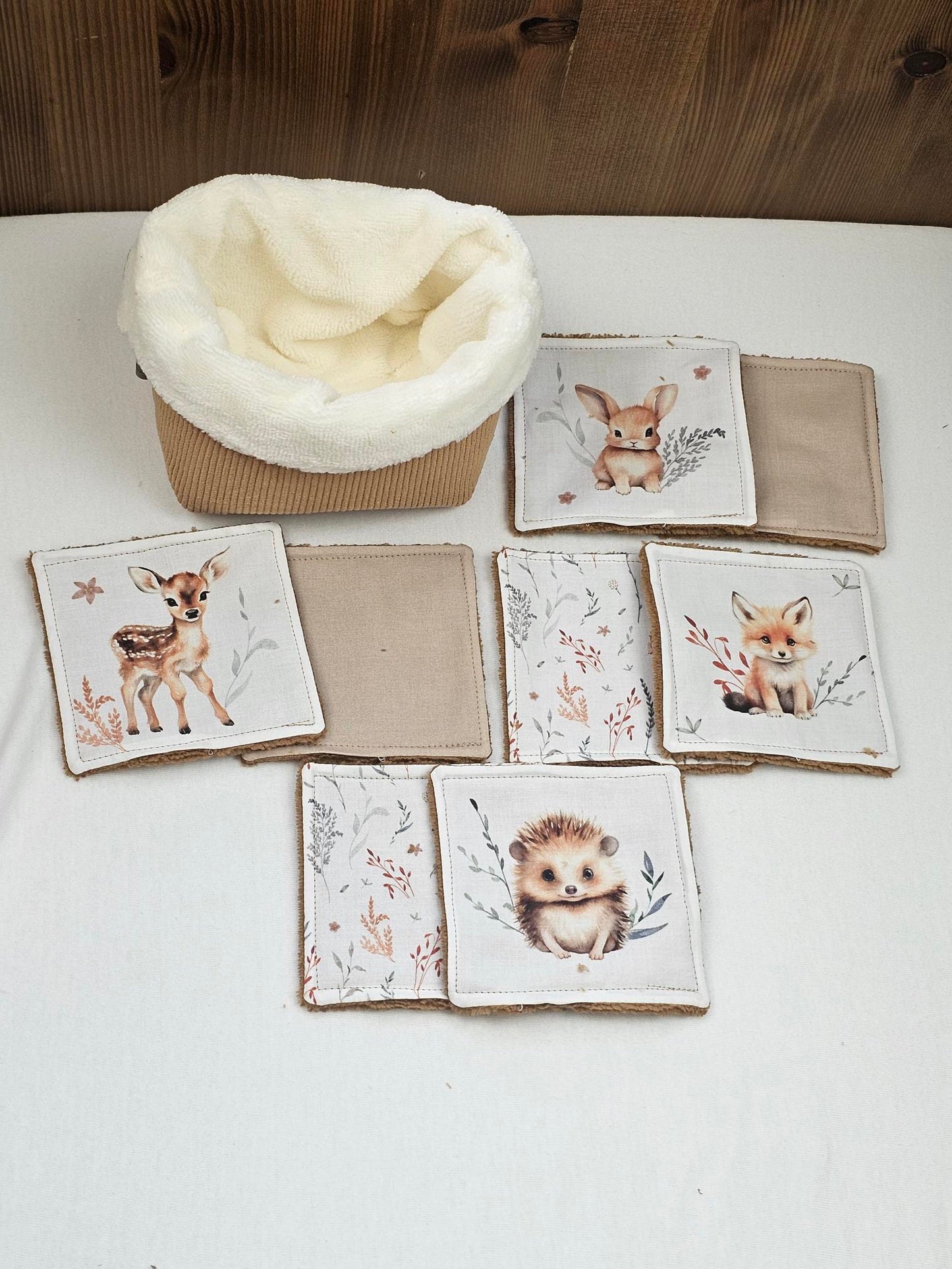 Créez Votre Panier à Lingettes Lavables Pour Bébé | Animaux Forêt - Calincaline.be