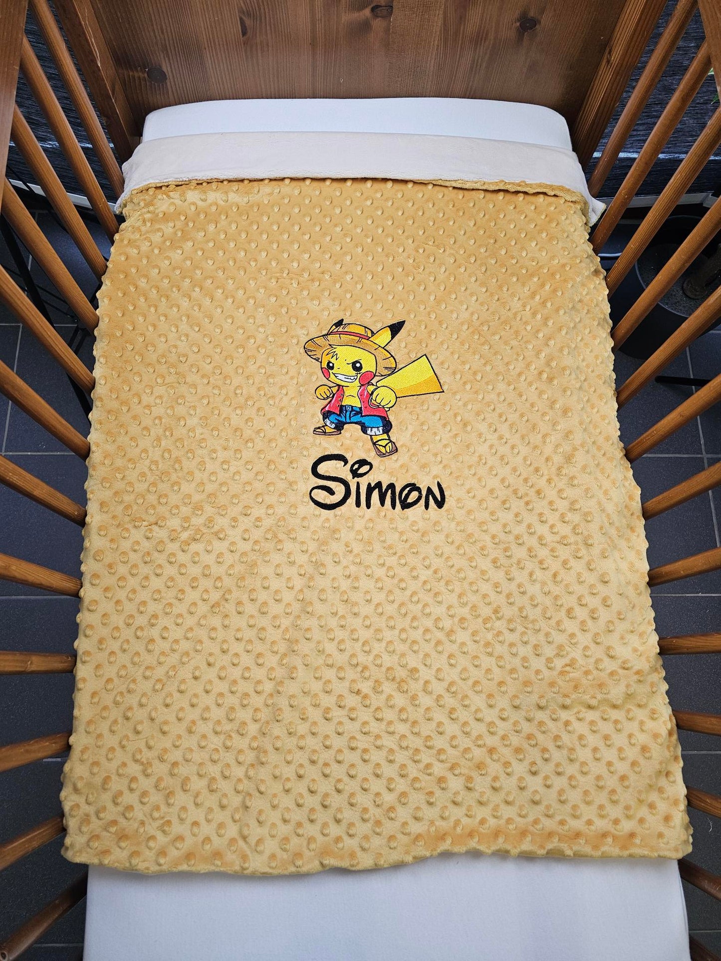 Créez Votre Couverture Bébé Brodée 75cm x 100cm | Modèle Double Minky Garçon